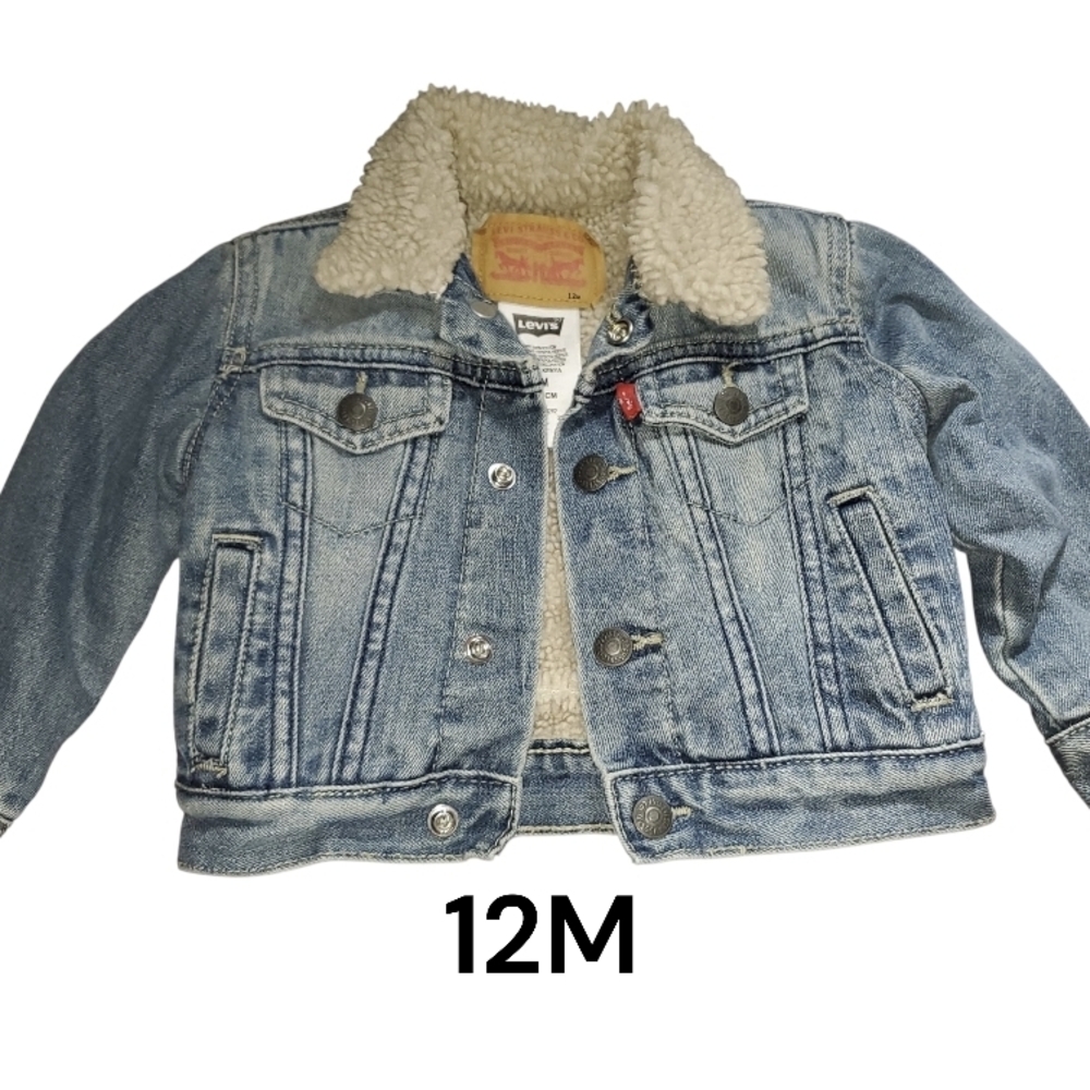 Levi's Light Blue Denim Sherpa Jacket for Kids